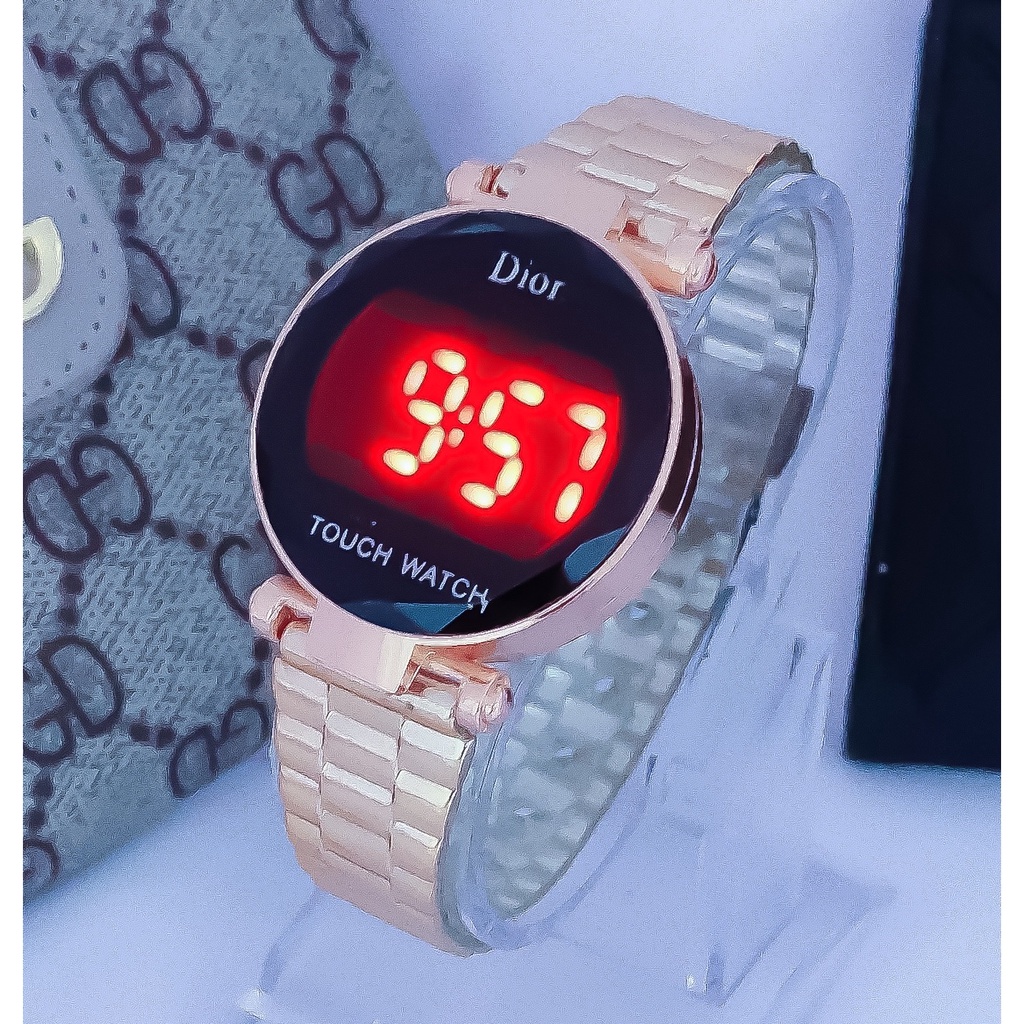 [✅COD]JAM TANGAN WANITA LED DIGITAL TOUCH WACTH TALI RUBBER CANTIK IMPORT MURAH