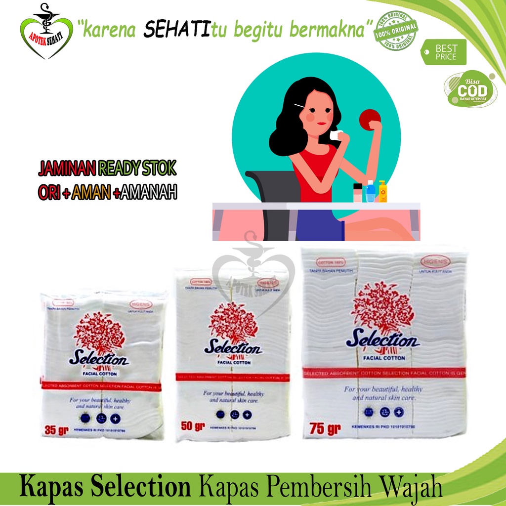 Kapas Selection Kapas Sobek Pembersih Wajah Kecantikan Facial Cotton