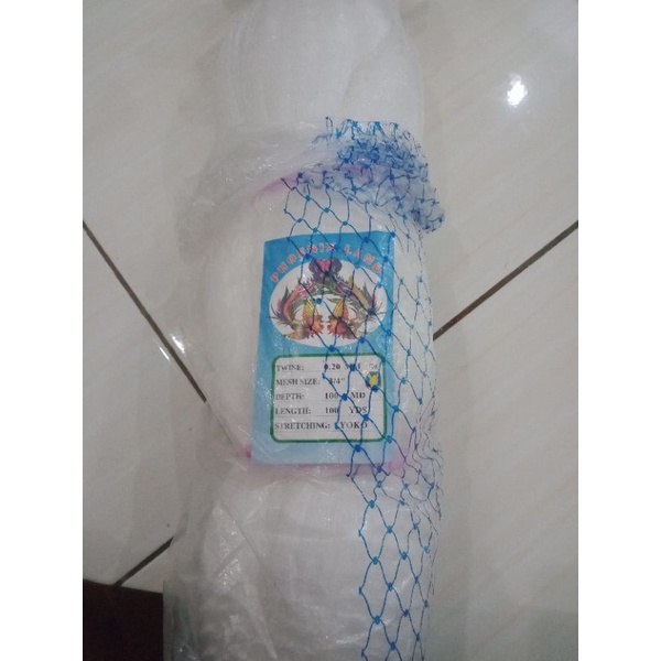 jaring ikan 3/4 inci 100/100 senar 0,20 merk tergantung stok