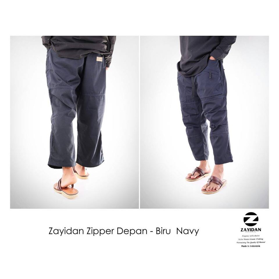 CELANA SIRWAL ZAYIDAN PREMIUM ZIPPER SAMPING NAVY