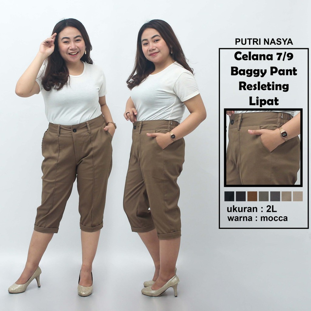 Celana 7/9 jumbo modis pendek / baggy pant jumbo / celana pendek model 8L-6L-5L-4L-2L-XL-S fit to L