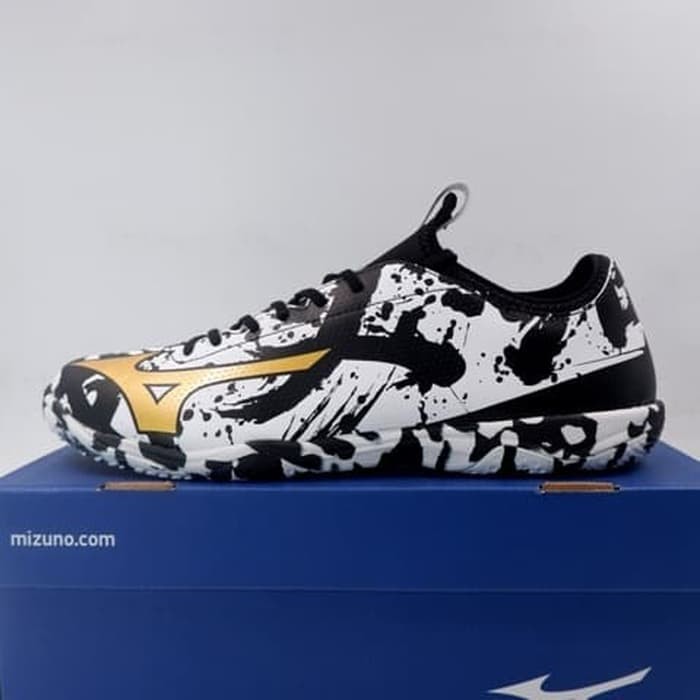 Sepatu Futsal Mizuno Basara Sala Pro IN White Gold Black Q1GA193109 Original BNIB