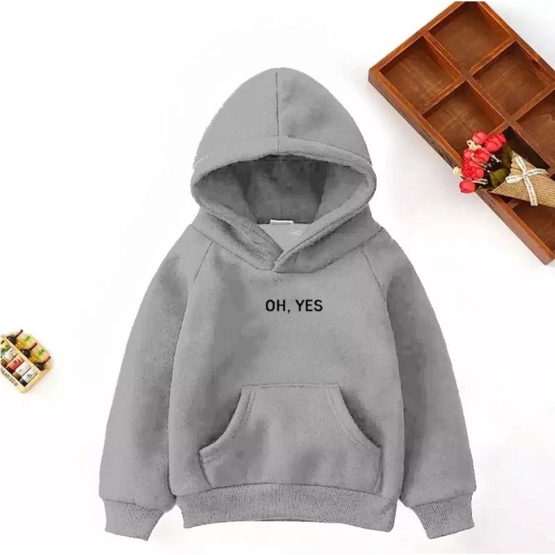 [✅COD] Sweater Anak OH YES ANAK hoodie murah bahan fleece untuk anak usia 4-6 tahun
