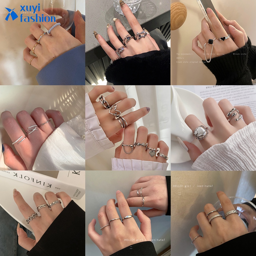 Set Perhiasan Cincin Rantai Kristal Mutiara Bentuk Hati Untuk Wanita