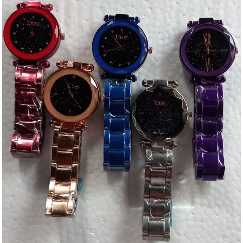 Jam cewek rantai stainless fashion warna