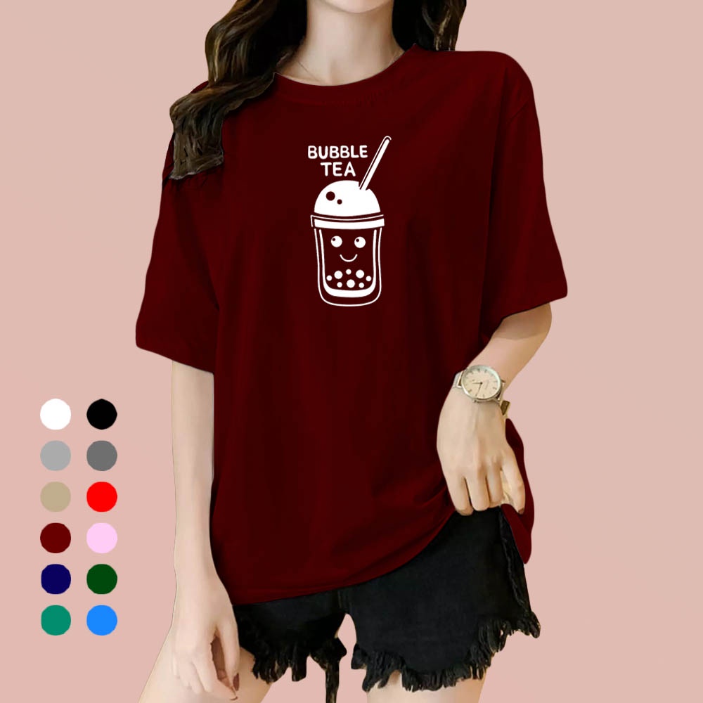 Kaos Wanita Bubble Tea / Kaos Soft Katun / Atasan Wanita - Pria (Unisex)