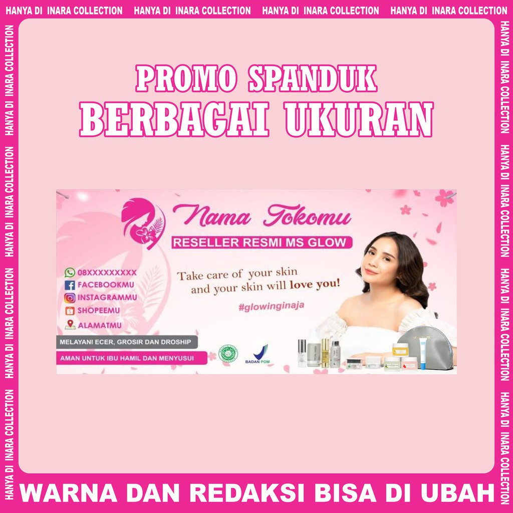 SPANDUK KECANTIKAN MS GLOW / MS GLOW FOR MEN / BANNER INARA