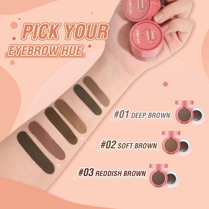 [BISA COD] Pinkflash 2in1 Duo Effect Eyebrow Cream &amp; Powder - Brow Cream Pinkflash - Brow Pomade Pinkflash - Brow Powder Pinkflash