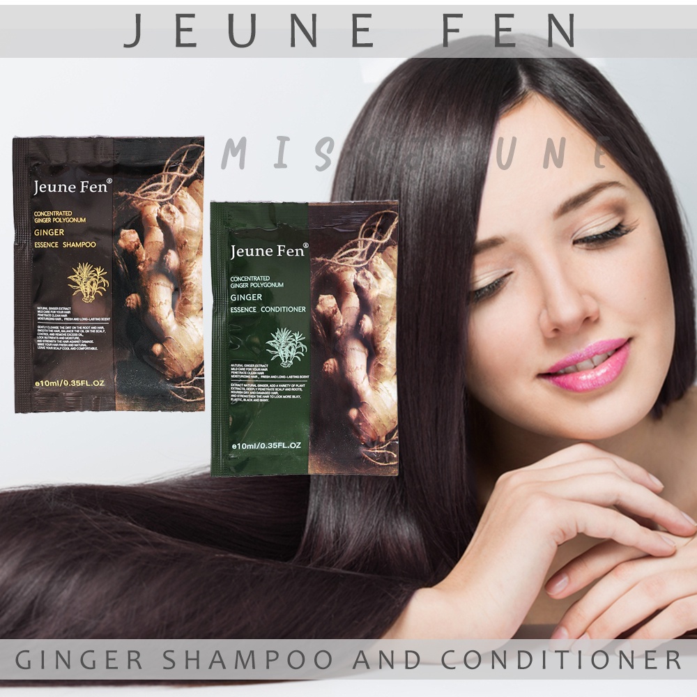 Ginger Shampoo And Conditioner Sachet 1Set  @10Ml - Anti Rambut Rontok, Anti Ketombe JEUNE FEN