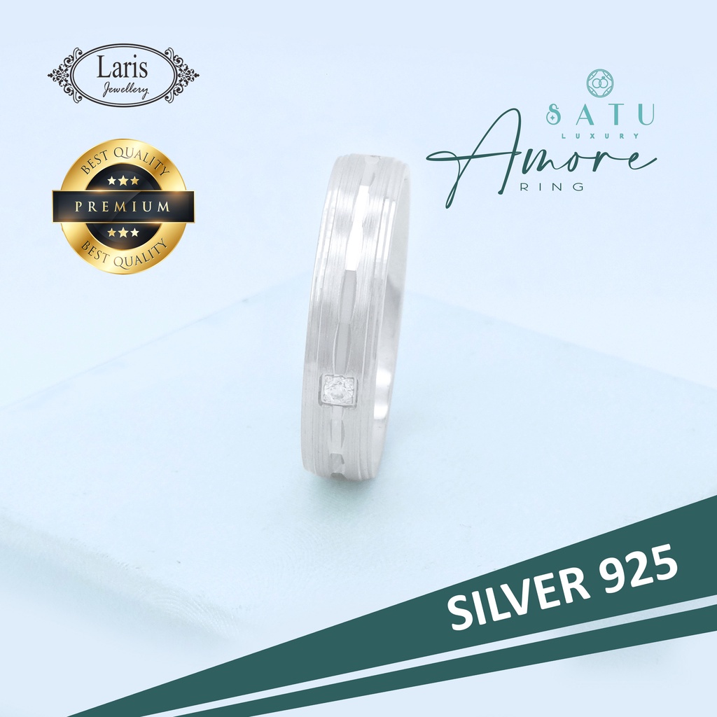 Cincin Kawin Silver Amore Ring Satu Luxury - Cincin Kawin Pria Halal