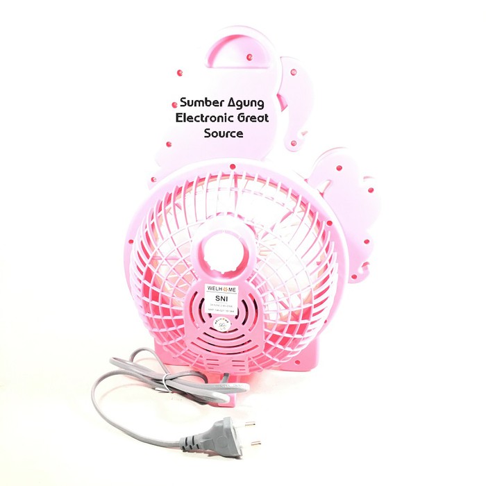 Kipas Angin Box Fan WH106P 106 Welhome Model Kuda Poni Pony Pink