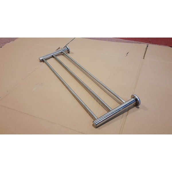 LJ Rak 3 bar Handuk Rak Kamar Mandi Gantung Dinding Stainless panjang 65 cm