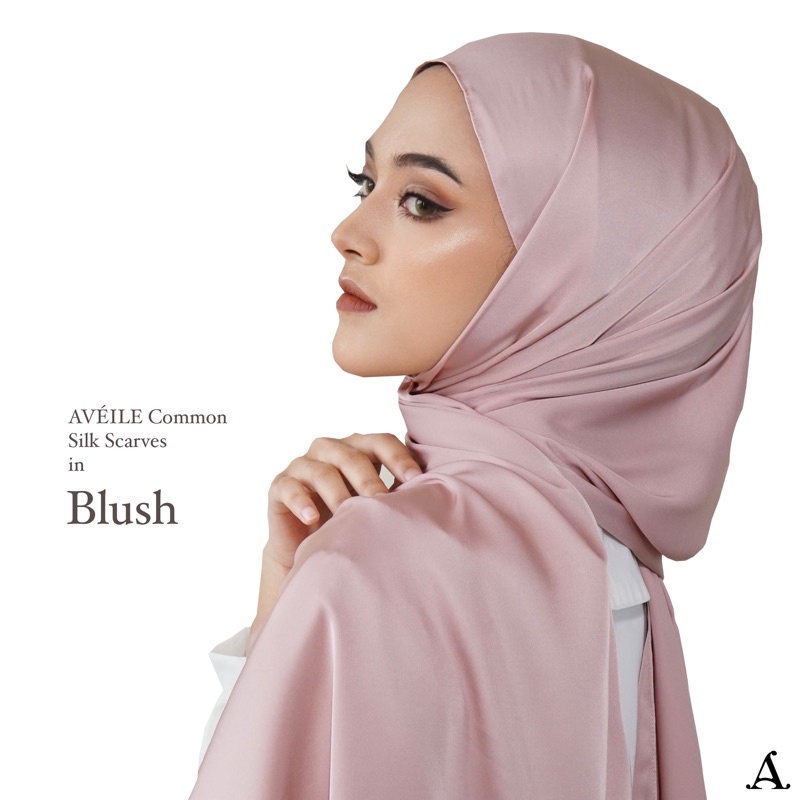 AVEILE Common Silk Scarves [ Silk Scarf ]-Blush