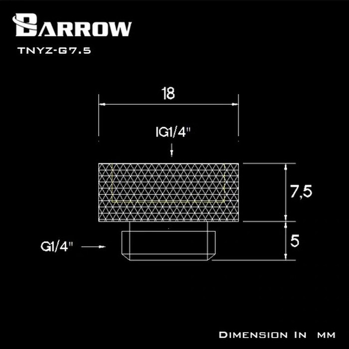 BARROW TNYZ-G7.5 Extender 7.5mm M-F G1/4 Fitting - White