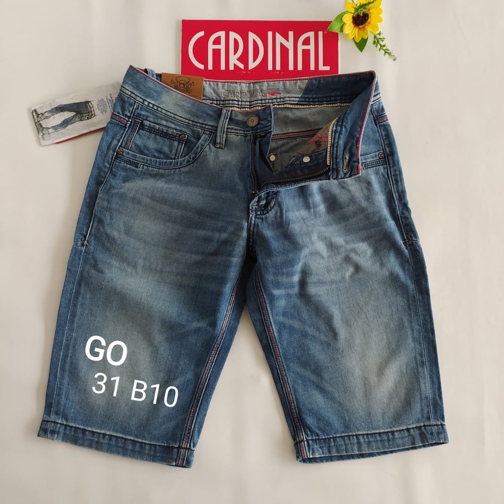 gof 31-CBV CARDINAL JEANS Celana Pria Celana Pendek Bermuda Casual Sobek Slimfit Reguler Fit Reguler