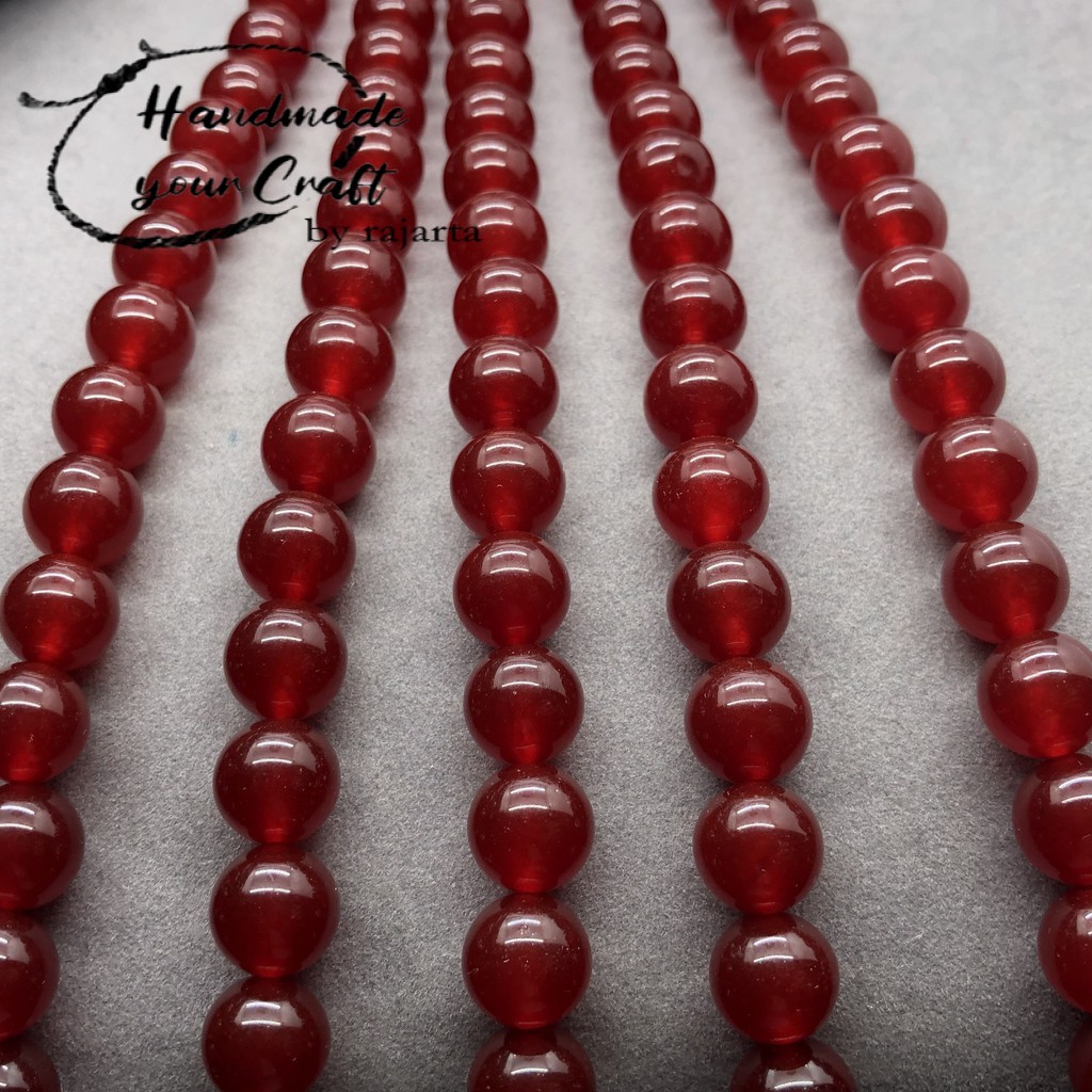 7.7 BIG SALE Dark Red Chalcedony Beads Natural Loose Stone