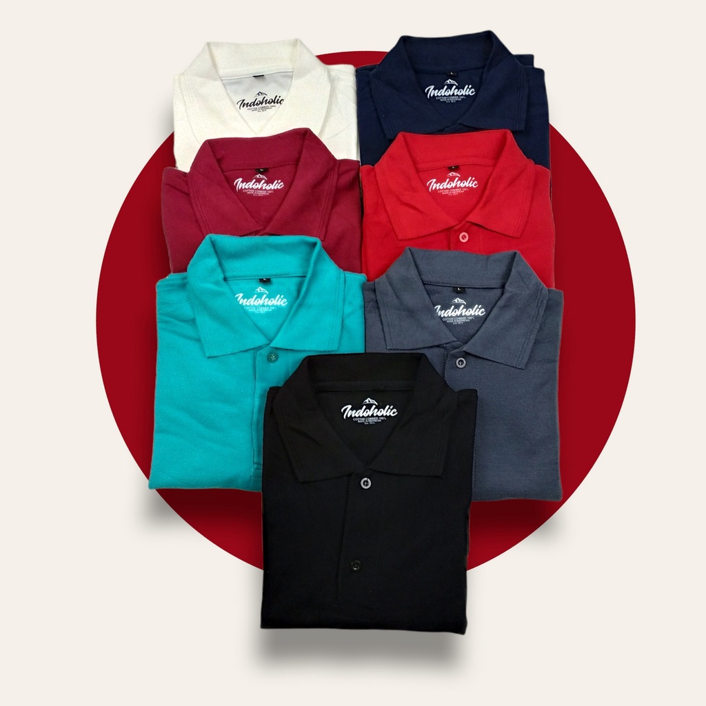 Indoholic Atasan Baju Pakaian Pria Kaos Kerah Polo Shirt Poloshirt Olahraga Sport Otomotif Wanita Original Katun Pique 100% Smile Senyum