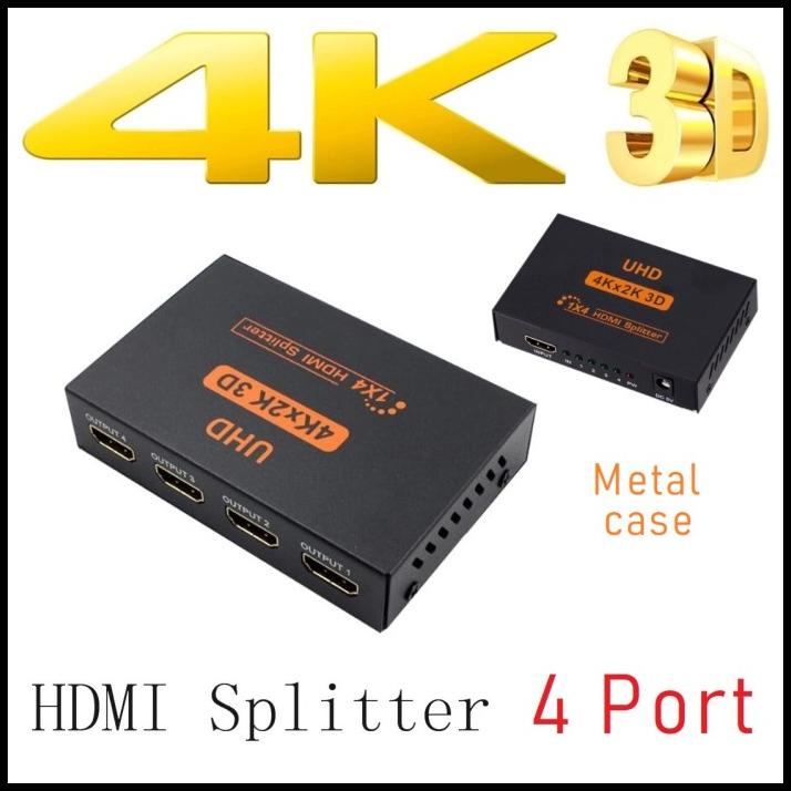 Hdmi Splitter 4 Port Pembagi Cabang 1 Input X 4 Output Tv Hdmi 3D