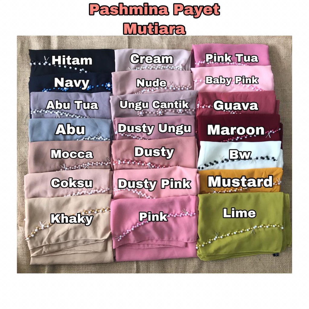 Jilbab Pashmina Ceruti Payet Mutiara (Mohon Baca Deskripsi) Ori Liana Hijab-4