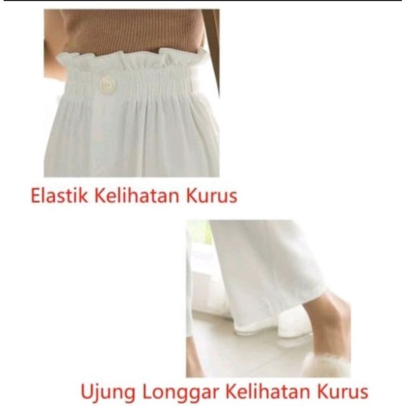 Celana Kulot Highwaist Scuba Kancing Depan | Kulot Leg Highwaist Korean Style | Celana Wanita Terbaru 2022 kekinian