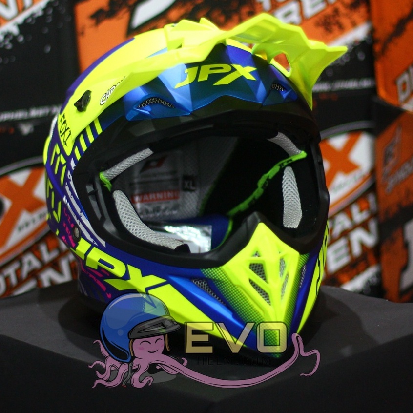 HELM JPX CROSS_SERI X23 - PEPSI BLUE DOFF+ GOOGLE SNAIL (ONGKIR 2KG) HELM JPX TERBARU