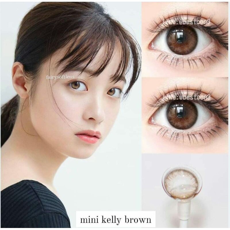 Softlens Kitty Mini Kelly Brown (natural brown softlens) / KONTAK LENSA