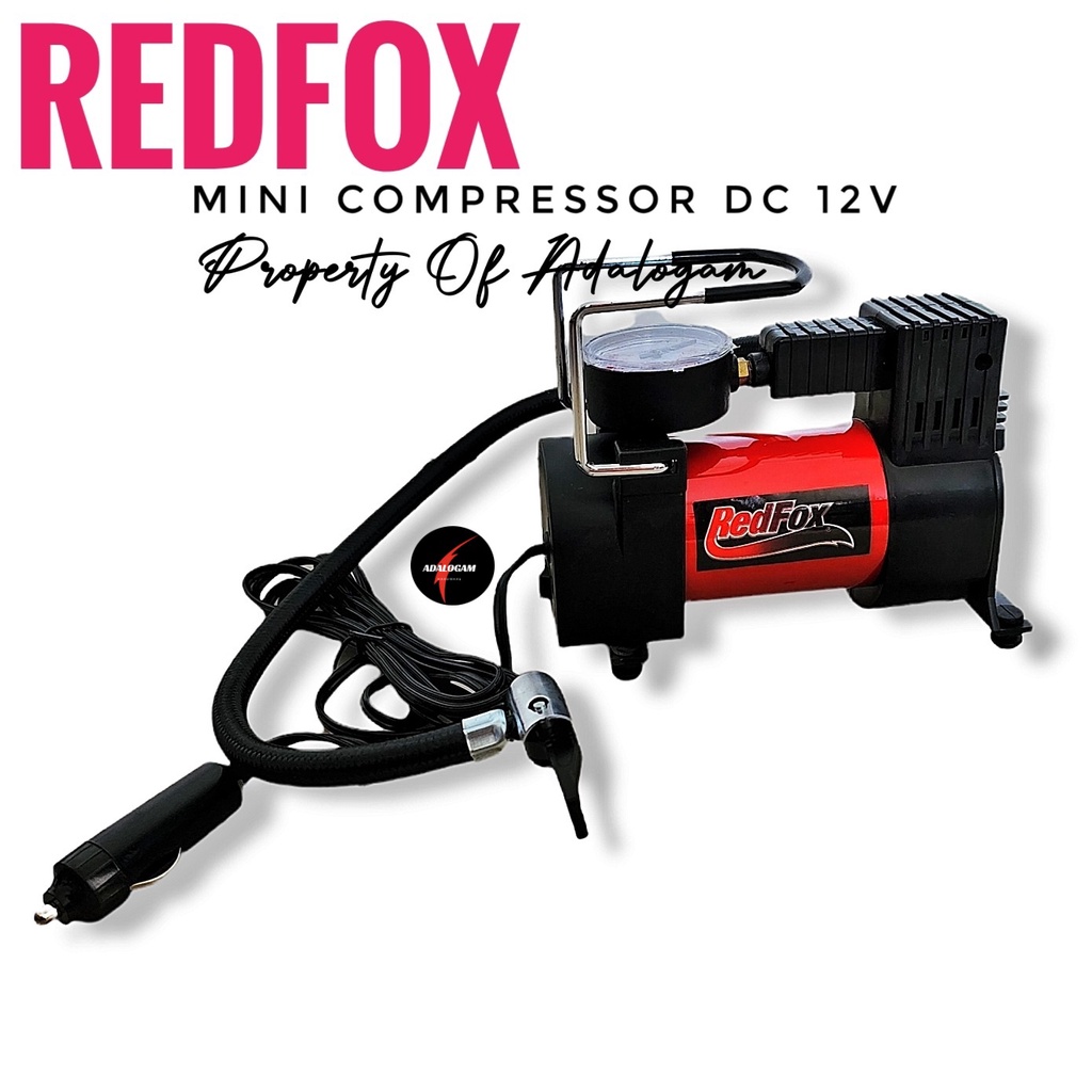 REDFOX Mini Air Kompresor DC 12V - Pompa Angin Mobil Sepeda Motor Bola