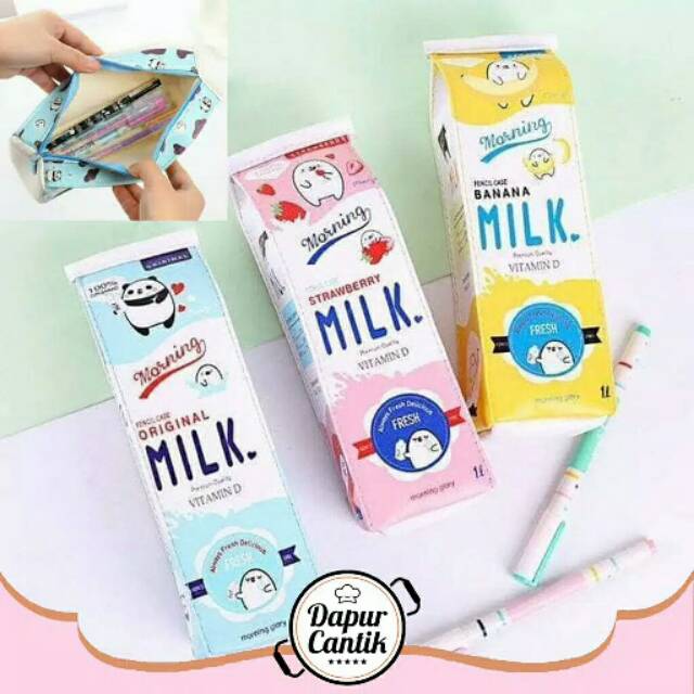 

Kotak Pensil Lucu Bentuk Kotak Susu/Snack