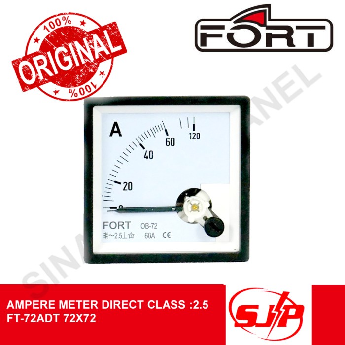 Produk Terbaru Ampermeter Analog Direct Ft-72Adt / Amper Meter Ft72Adt 72X72 Fort