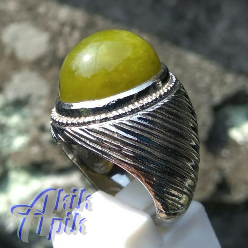 Cincin Batu Neon Extra Joss Aceh Natural Serpentine