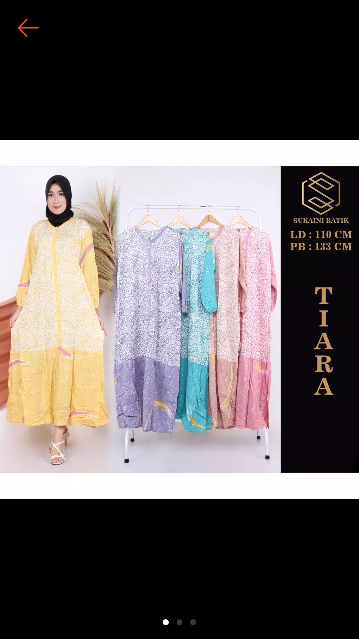 Sukaini Batik Gamis Batik Warna Soft Busui Friendly Bahan Rayon Tebal Adem Halus Tidak Nerawang