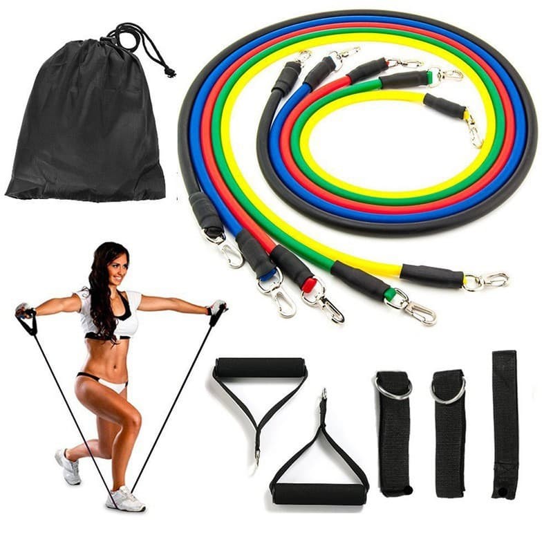 Resistance Band Bands Tube Tubes Set Alat Fitness Portable Workout gym
