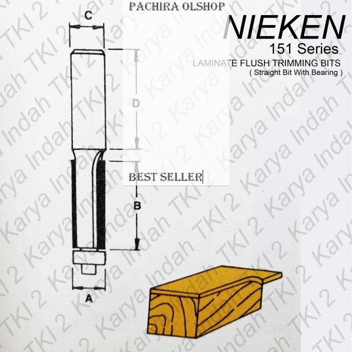 READY PCR*- Mata Profil Lurus Bearing NIEKEN 151 021 Straight Bit 151021