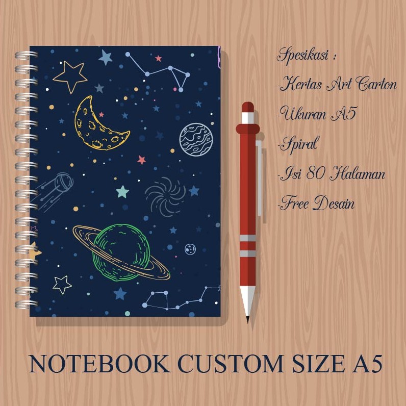 

BUKU CATATAN / NOTEBOOK A5 / CUSTOM DESAIN