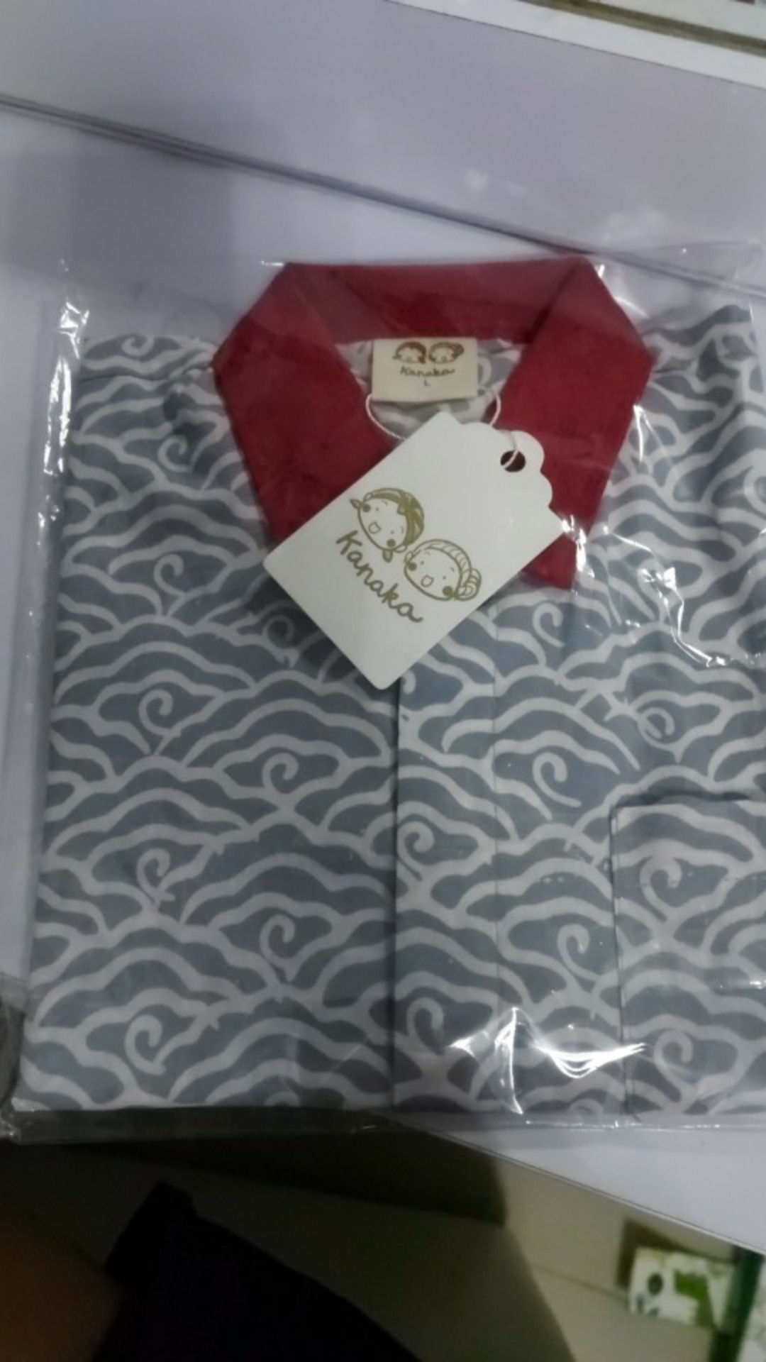 Batik Anak Kemeja Ombak Grey