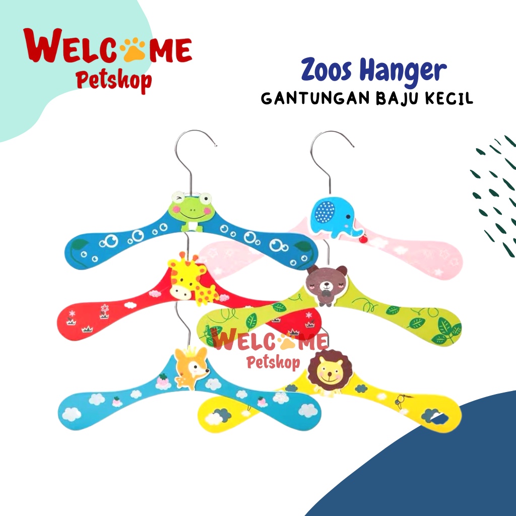 Zoos Hanger Gantungan Baju Kecil Anjing Kucing Hanger Pakaian Lucu
