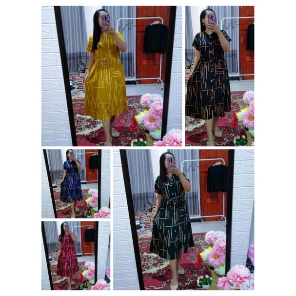DASTER ANDIN WANITA MOTIF PAGAR/DASTER KEKINIAN FULL KANCING/DRESS FULL KANCING/DASTER