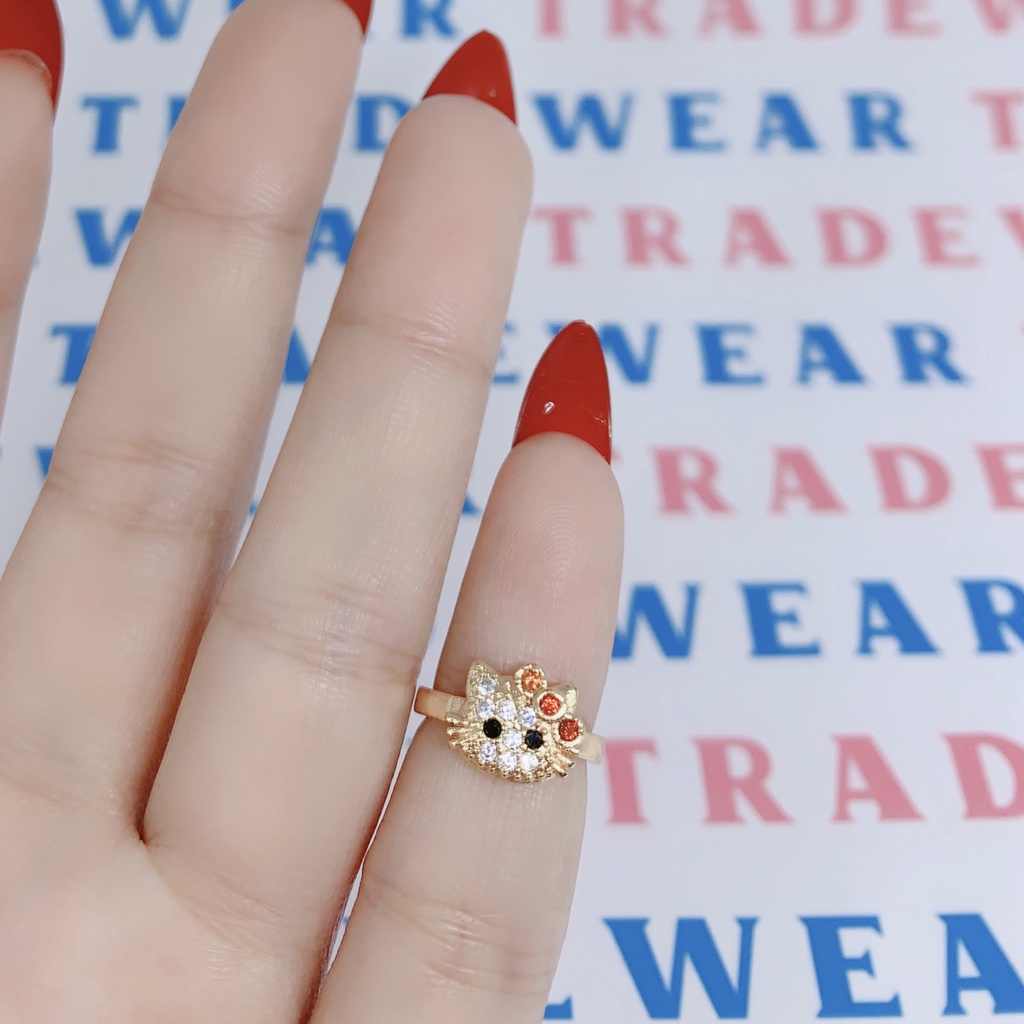 Xuping Cincin Anak Perempuan Motif HelloKitty  - Xuping Gold 01