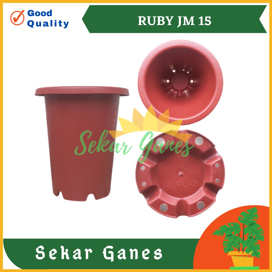 Pot Bunga Jm Ruby 15 Coklat Merah Bata Motif Astor Uk Mirip Pot Yogap 15  17 18 19 Grosir Murah