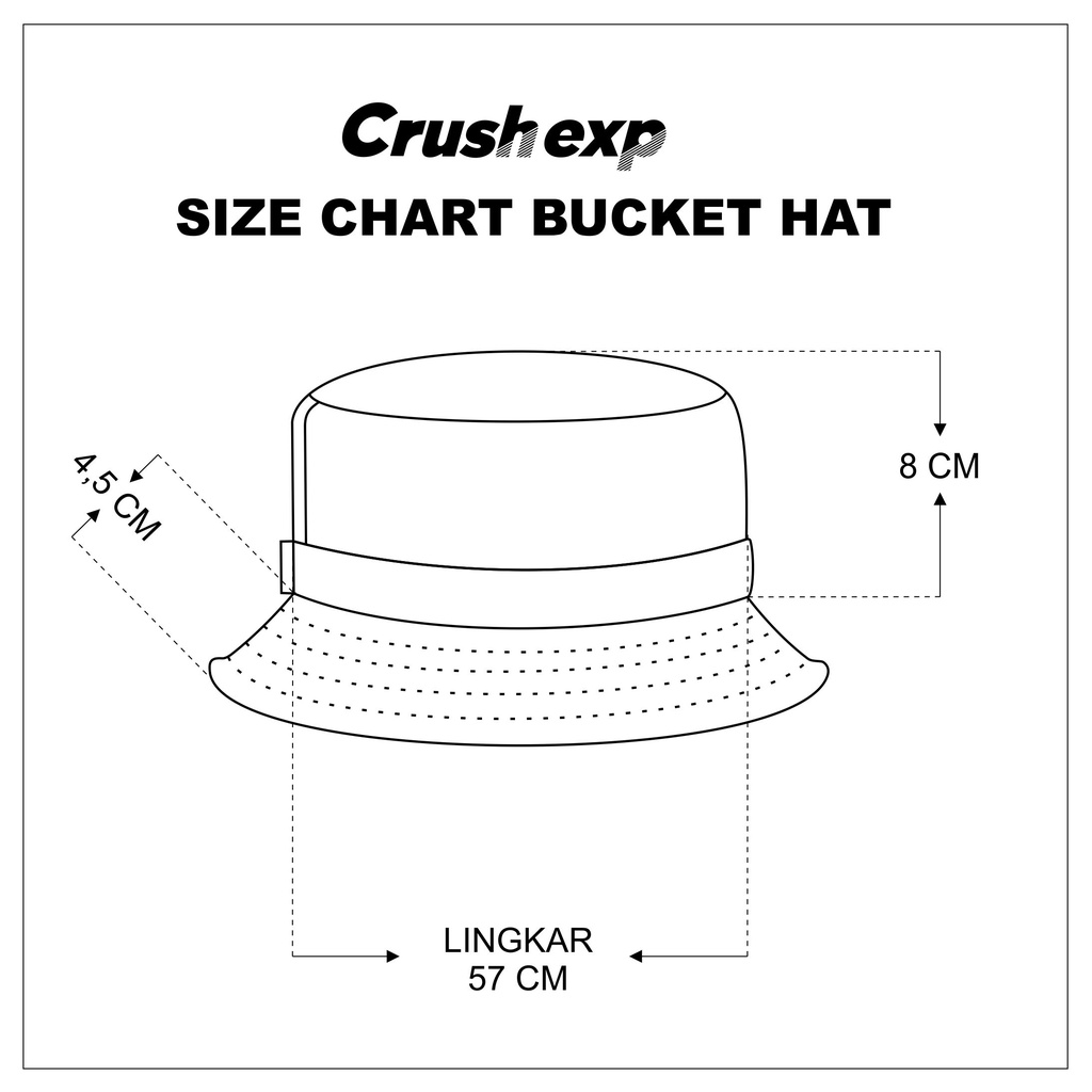 CRUSH EXP Topi Bucket Hat STC0147 -  BLACK / Topi Bucket Distro Pria Wanita
