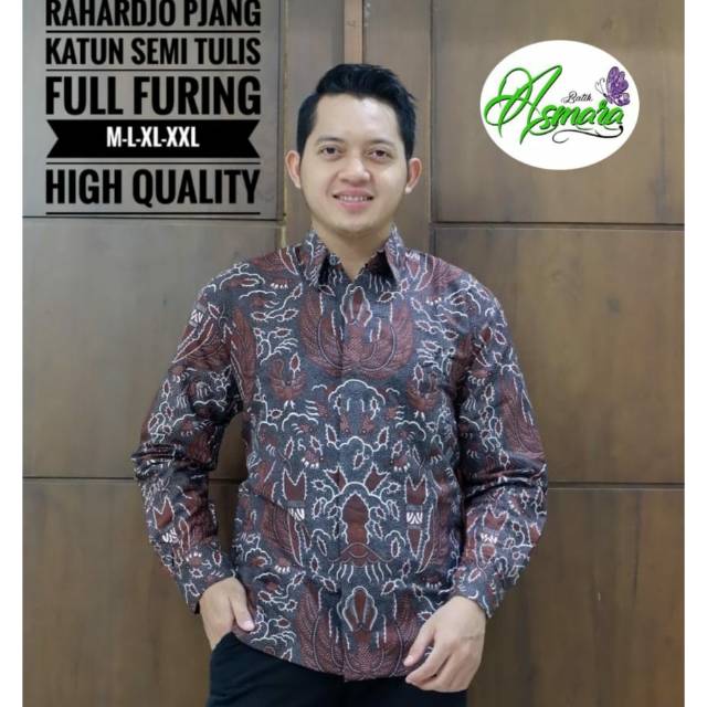 Kemeja Batik Tulis/Hem Batik Tulis RAHARDJO Bahan Katun Semi Tulis Lapis Furing