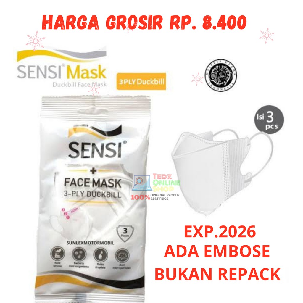 Masker Sensi Duckbill isi 3 Pcs Original