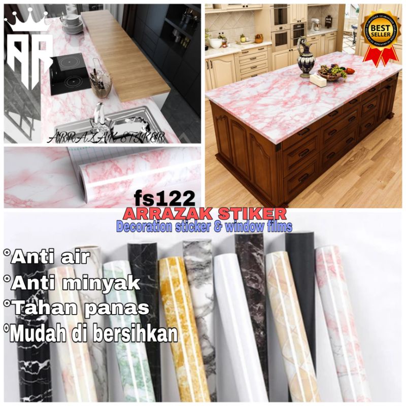 stiker marmer dinding meja dapur lantai pintu tebal anti air panas dan minyak