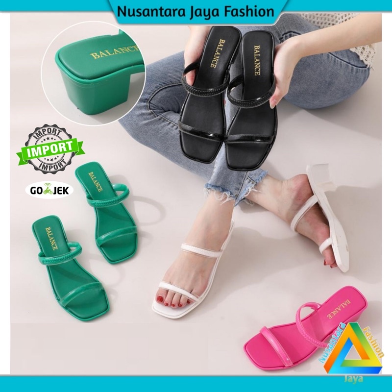 Sandal Tali Platform Wanita Heels Jelly Balance 0232-2