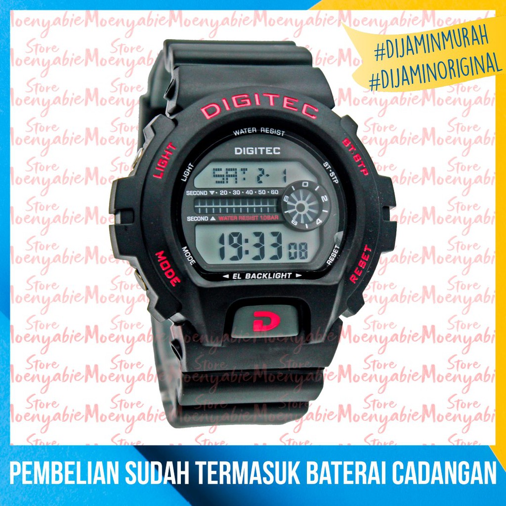 Digitec DG 3098T Black Original Dan Anti Air Jam Tangan Digitec Pria