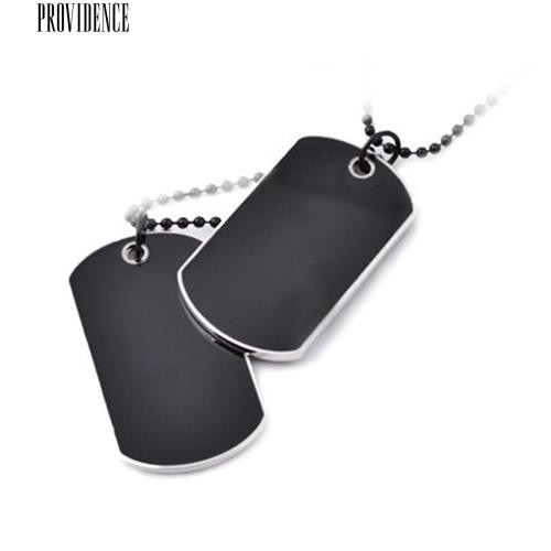 [Bayar Di Tempat]  Pria Keren Ganda Alloy Plain Dog Tag Pendant Charm Bola Rantai Kalung Perhiasan