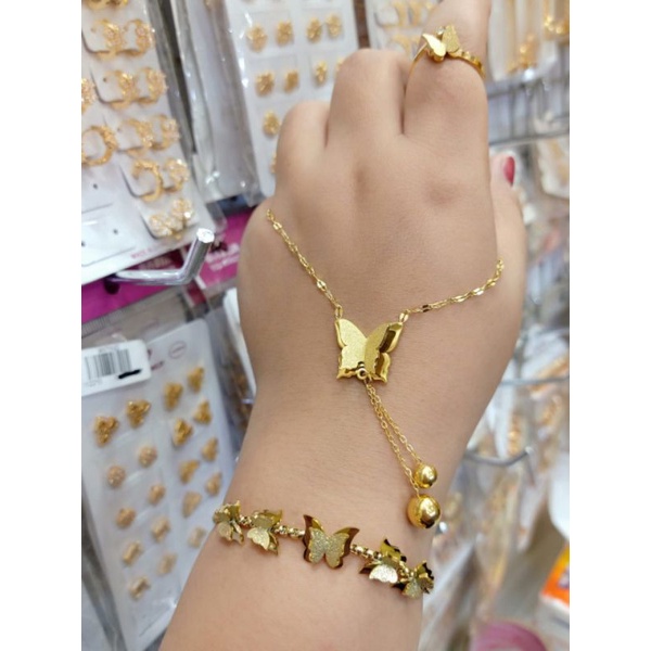 set perhiasan titanium kupu