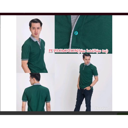 KAOS POLO KERAH HIJAU BOTOL / POLO KATUN