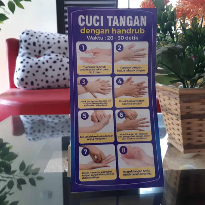 

Stiker Mirror/Chromo Petunjuk Cuci Tangan dg Handscrub BERMUTU