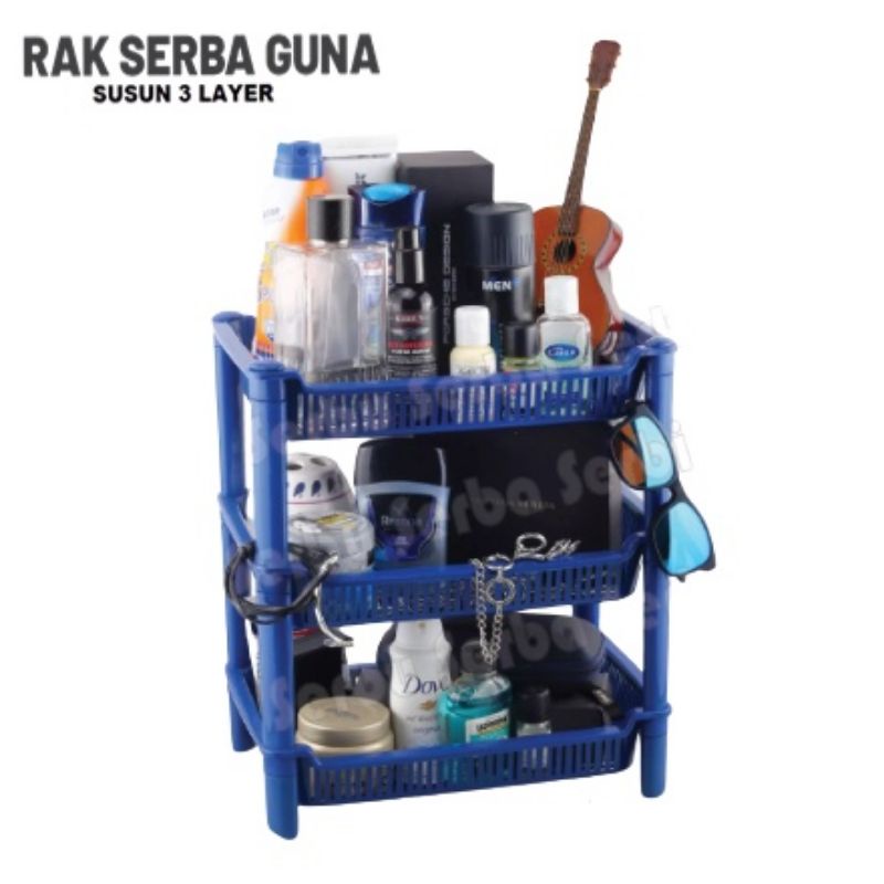Rak susun 3 / Rak serbaguna / Rak Kosmetik / Rak mini susun 3 / Rak bumbu